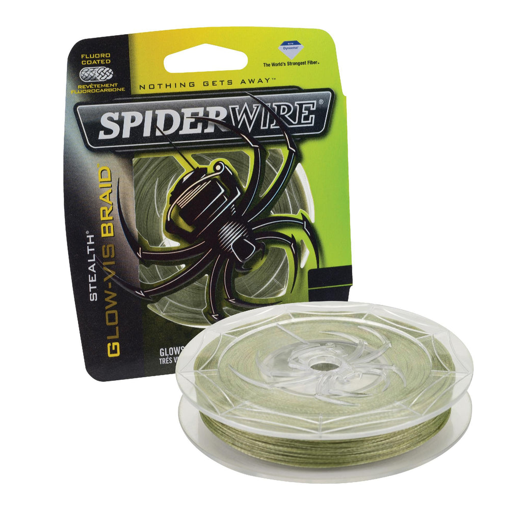 Stealth Braid Superline Line Spool - 300 Yards, 0.007" Diameter, 8 lbs Breaking Strength, Glow Vis Green