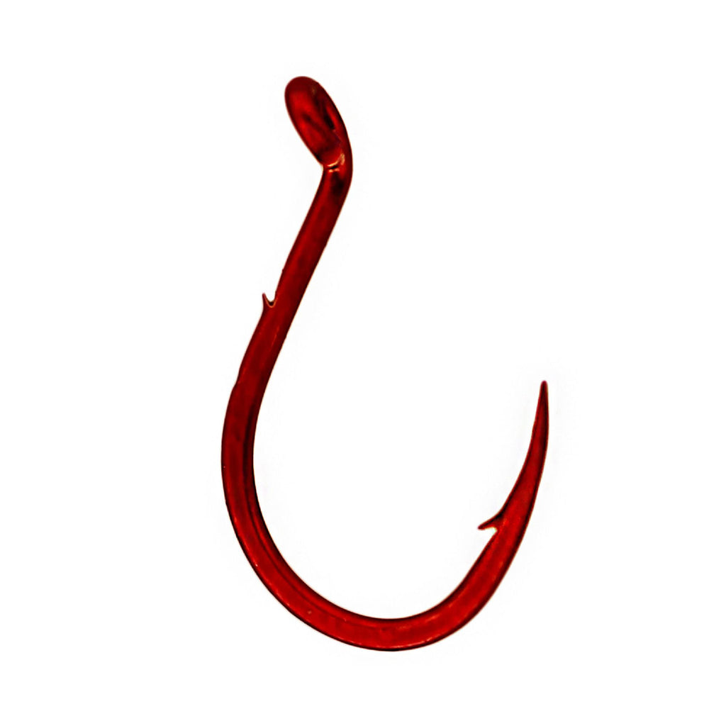 Single Egg Hook, Barb On Shank - Size 12, Red, Per 10