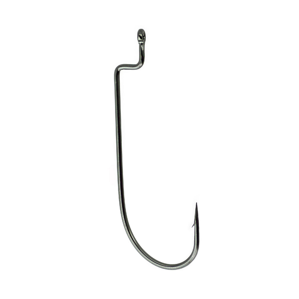 Worm Hook, Offset Shank - Size 2-0, NS Black, Per 6