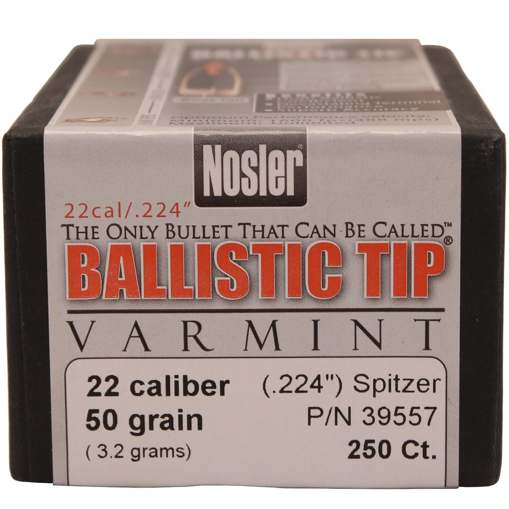 22 Caliber Bullets - Ballistic Tip Varmint, 50 Grains, Ballistic Tip Spitzer Boat Tail, Per 250