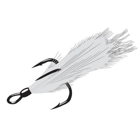 Feathered Treble Hook - Size 6, NS Black, Per 2