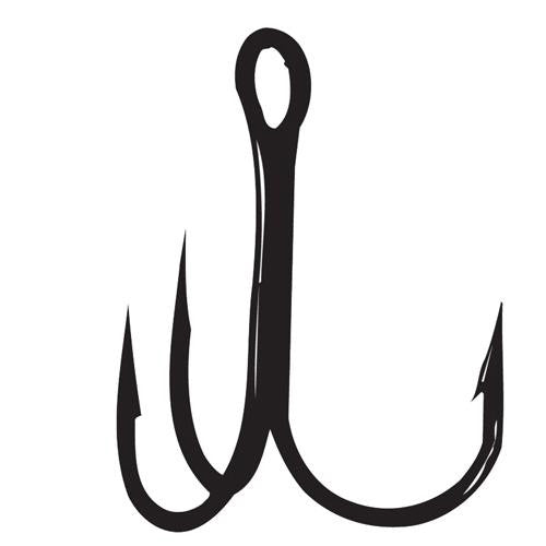 Treble Hook, Magic Eye, Round Bend - Size 2, NS Black, Per 9