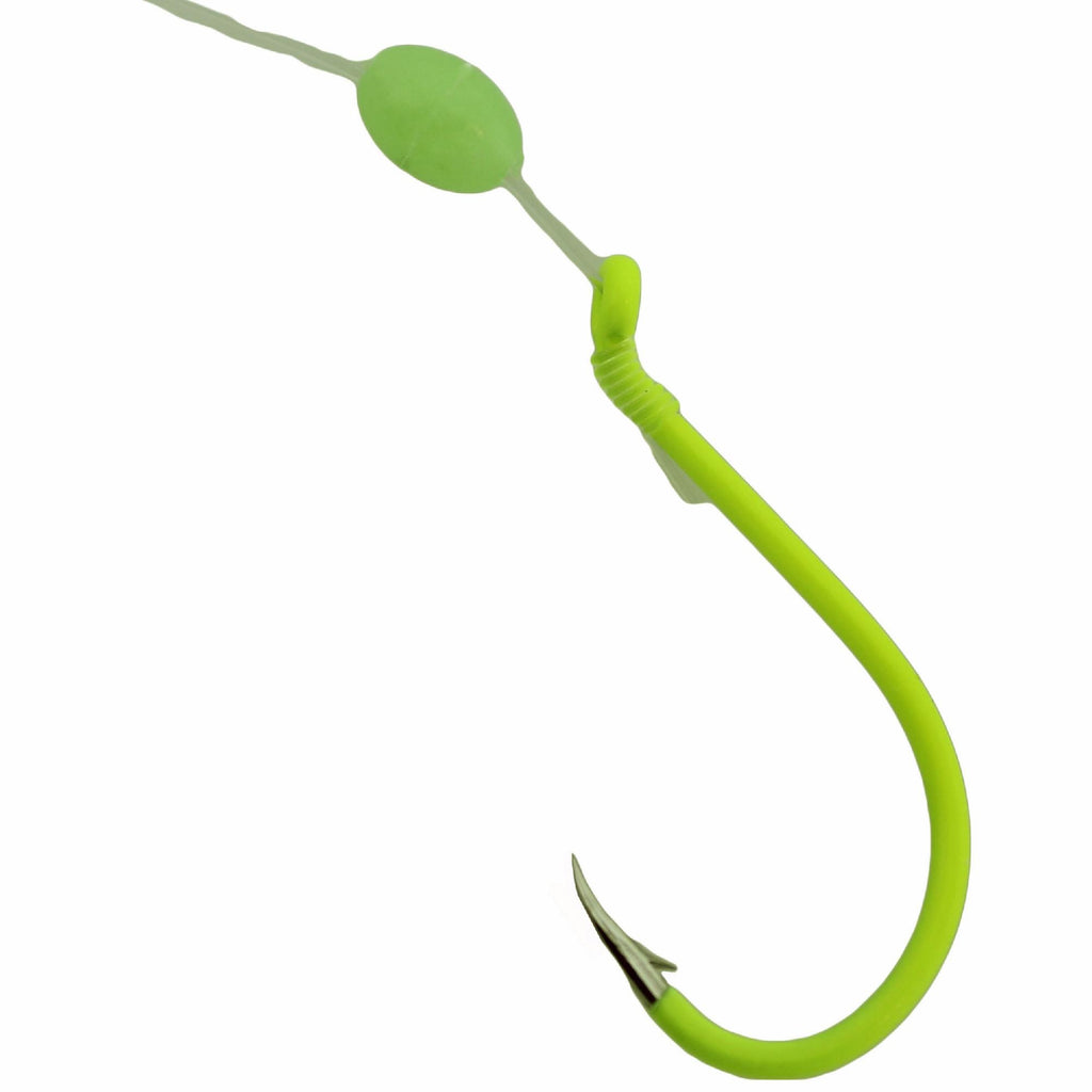 Walleye Snell with Glowbead Hook - Size 4, 8 Pound Line, Chartreuse, Per 5