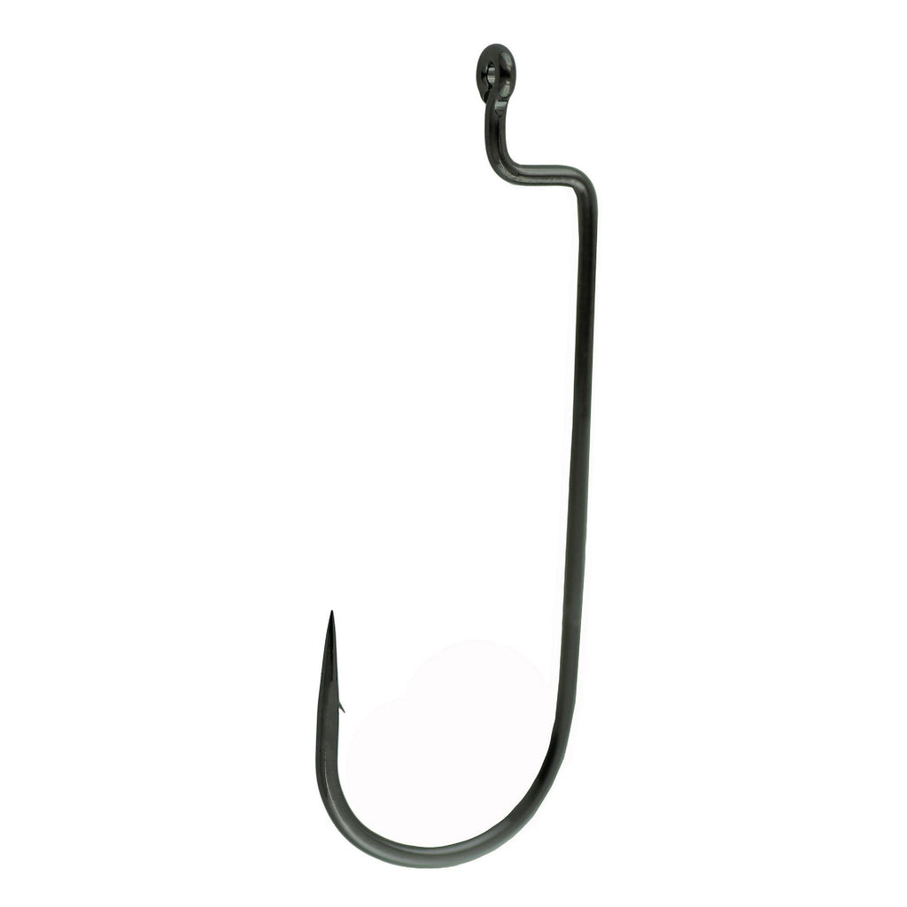 Worm Hook, Offset Shank, Round Bend - Size 2-0, NS Black, Per 6