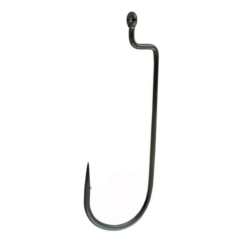 Worm Hook, Offset Shank, Round Bend - Size 3-0, NS Black, Per 25