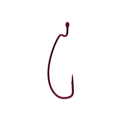 Worm Hook, Offset Shank, EWG - Size 3-0, Red, Per 5