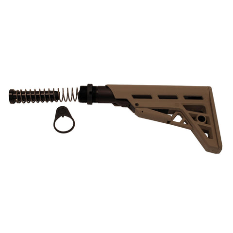 AR-15 TactLite Adjustable Mil-Spec Stock - with Mil-Spec Buffer Tube Assembly, Flat Dark Earth