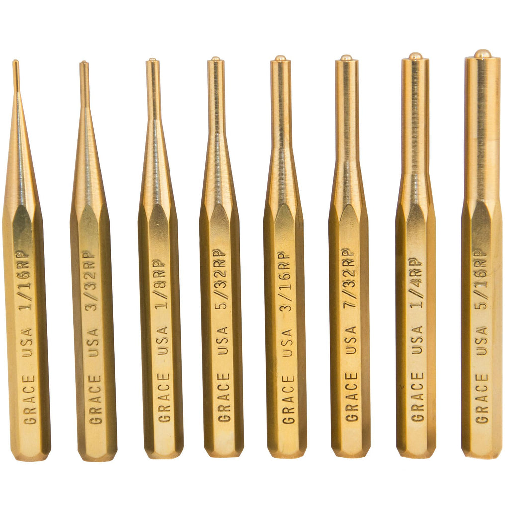 Brass Punch Set - Roll Pin, 8 Pieces