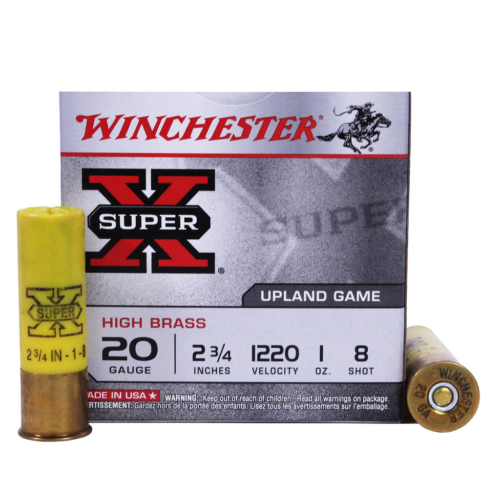 20 Gauge - Super X High Brass Game, 2 3-4", 1 oz, #8 Lead Shot, Per 25