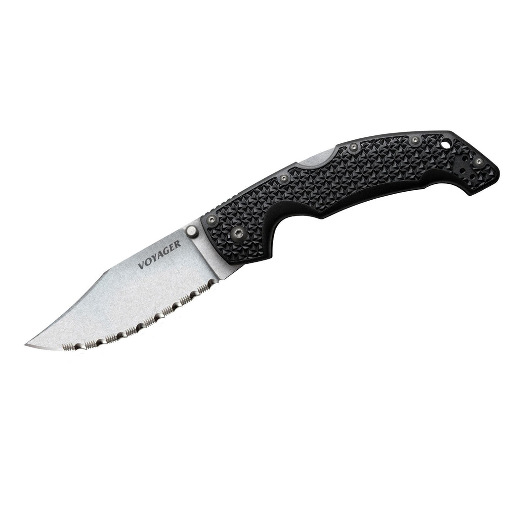 Voyager Knife - Clip Point 4" Serrated, BD1 Steel, SW Blade