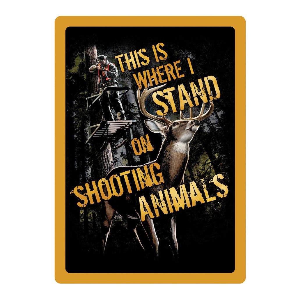 Tin Sign - Shootin' Animals, Size 12" x 17"