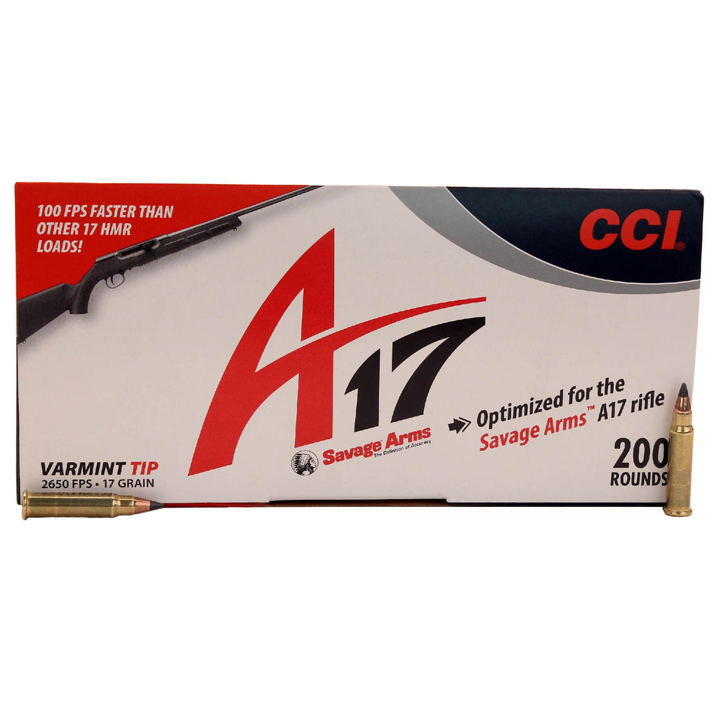 .17 HMR - A17 Ammunition, 17 Grains, Varmint Tip, Per 200