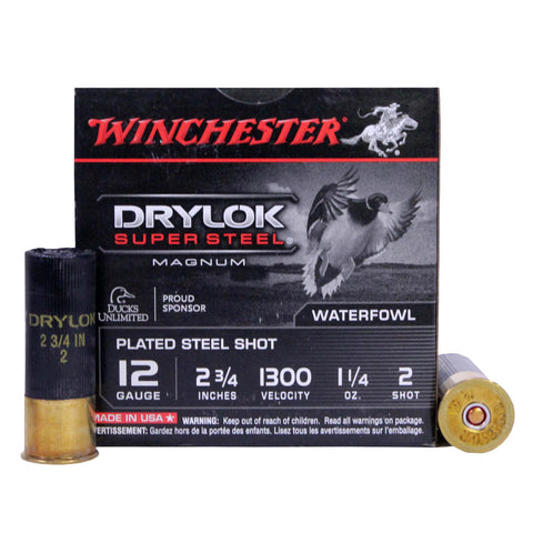 12 Gauge - Super X Dryloc Super Steel, 2 3-4", 1 1-4 oz, #2 Steel Shot, Per 25