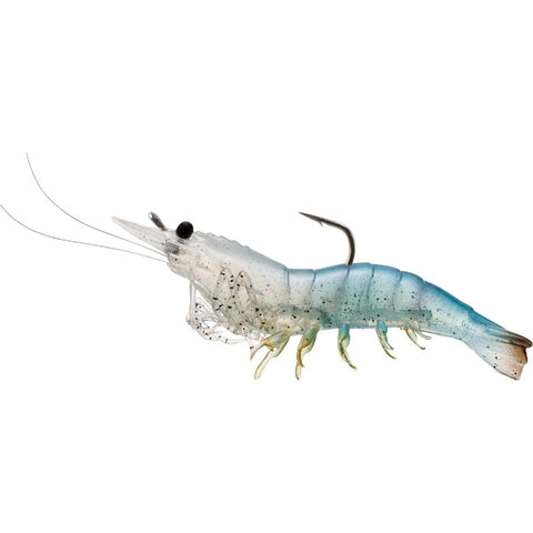 Rigged Shrimp Soft Plastic - Saltwater, 3", #1-0 Hook, Variable Depth,  White Shrimp, Per 4