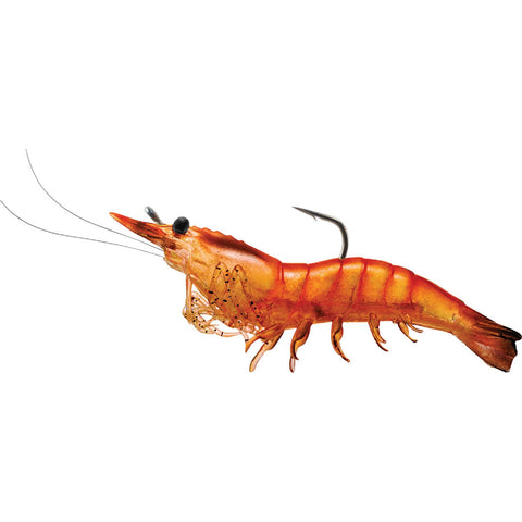 Rigged Shrimp Soft Plastic - Saltwater, 3", #1-0 Hook, Variable Depth,  Pink Shrimp, Per 4