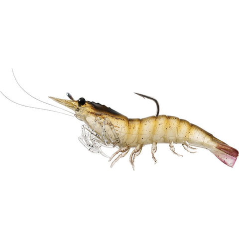 Rigged Shrimp Soft Plastic - Saltwater, 4", #2-0 Hook, Variable Depth,  Brown Shrimp, Per 4