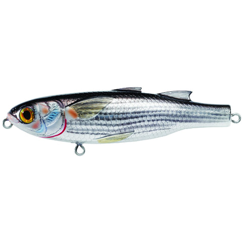 Mullet Walking Bait - Saltwater, 4 3-4", #1 Hook, Topwater Depth, Silver-Black