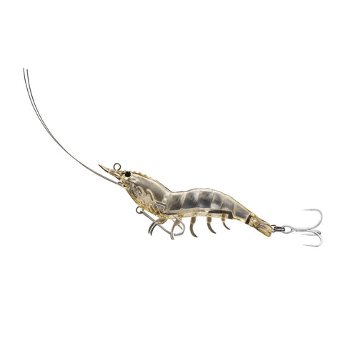 Shrimp Hybrid Bait - Saltwater, 4", #4-#2 Hooks, Variable Depth, Clear Shrimp