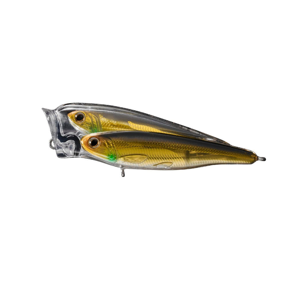 Glass Minnow Juvenile Baitball Popper - Freshwater, 2 1-2", #6 Hook, Topwater Depth, Gold-Bronze