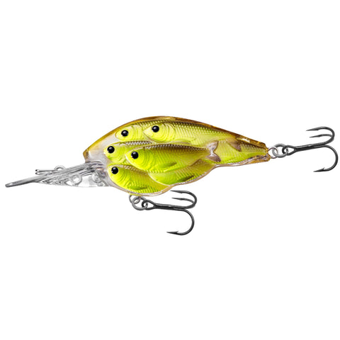 Yearling Baitball Crankbait - Freshwater, 2 3-8", #4 Hook, 7'-8' Depth, Chartreuse-Black