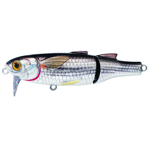 Mullet Wakebait - Saltwater, 4 1-2", #1 Hook, 0'-1' Depth, Silver-Black