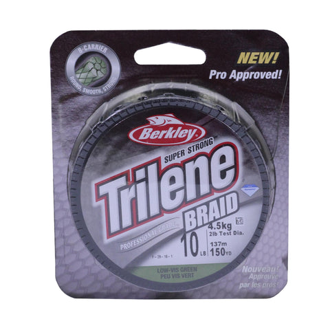 Trilene Braid Professional Grade Superline Line Spool - 150 Yards, 10 lbs Breaking Strength, 2 lb Superline Mono Equiv, Low-Vis Green