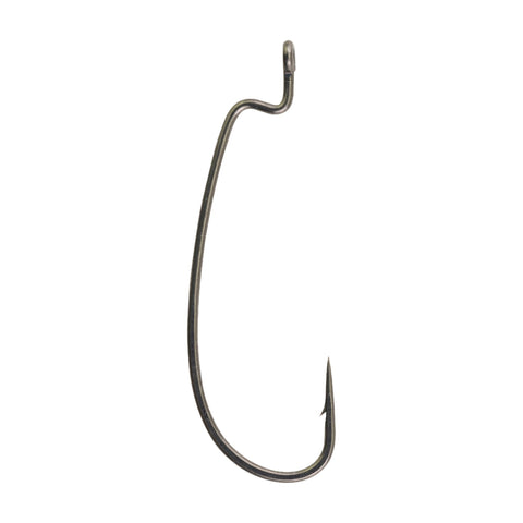 Fusion19 Hooks Offset Worm - Size 5-0, Smoke Satin, Per 6