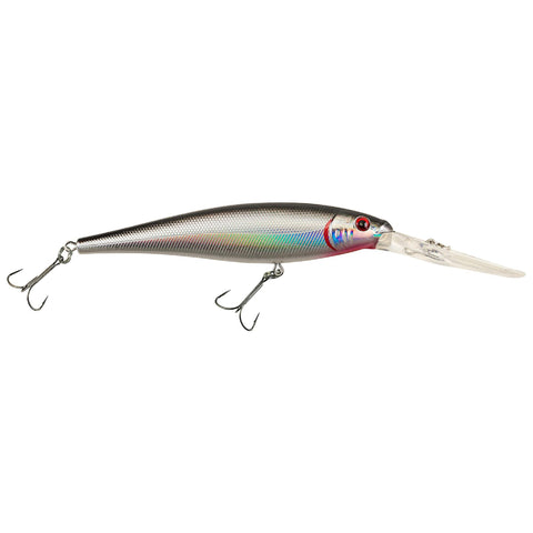 Flicker Minnow Hard Bait - 1 7-8" Length, 2,  HooksBlack-Silver, Per 1