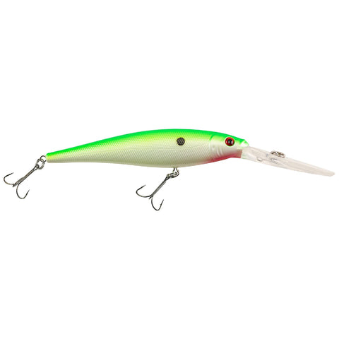 Flicker Minnow Hard Bait - 1 7-8" Length, 2 Hooks, Chartreuse Pearl, Per 1