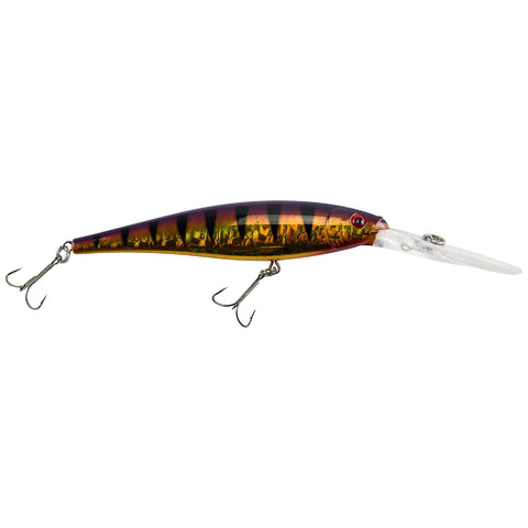 Flicker Minnow Pro Slick Hard Bait - 1 7-8" Length, 2 Hooks, Slick Purple Bengal, Per 1