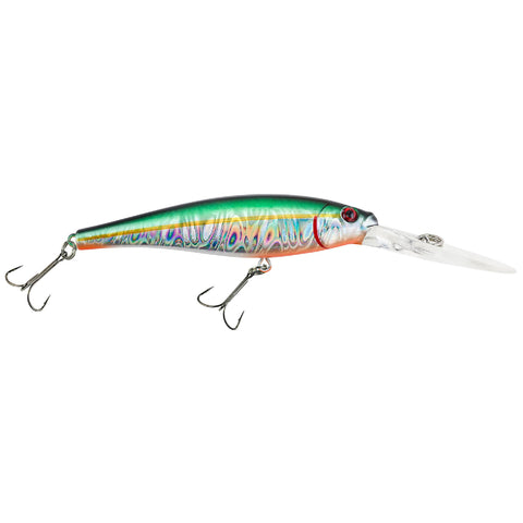 Flicker Minnow Pro Slick Hard Bait - 1 7-8" Length, 2 Hooks, Slick Green Alewife, Per 1