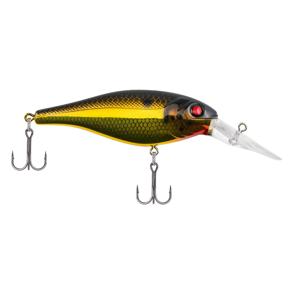 Bad Shad Hard Bait - 2" Length, 5-7' Swimming Depth, 2 Hooks, Black Gold, Per 1