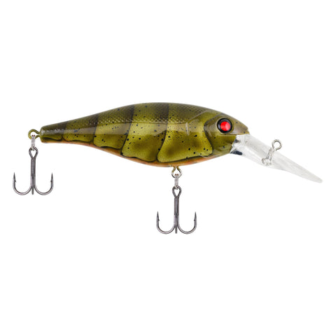 Bad Shad Hard Bait - 2" Length, 5-7' Swimming Depth, 2 Hooks, Moss Craw, Per 1