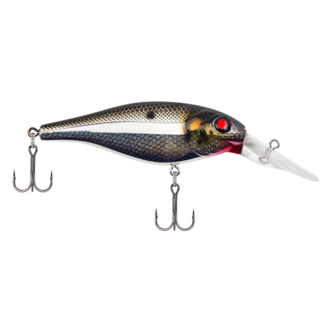 Bad Shad Hard Bait - 2 3-4" Length, 6-9' Swimming Depth, 2 Hooks, Black Silver, Per 1