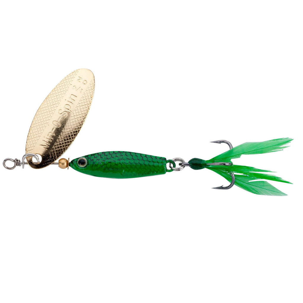 Min-O-Spin Hard Bait - 3-4" Length, Size 12 Hook, 1 Hook, Green Grasshopper, Per 1