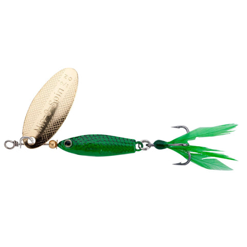 Min-O-Spin Hard Bait - 1 1-4" Length, Size 8 Hook, 1 Hook, Green Grasshopper, Per 1