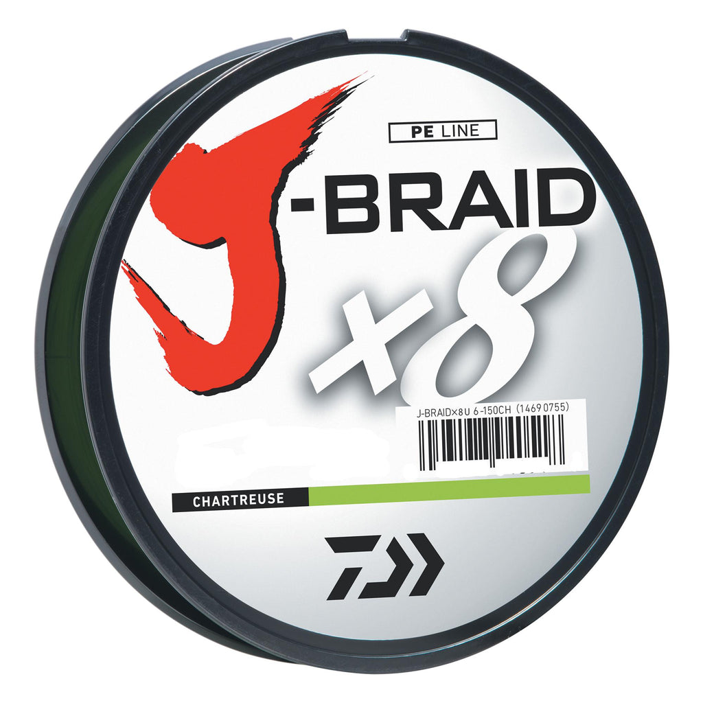 J-Braid Braided Line, 10 lbs Tested - 330 Yards-300m Filler Spool, Chartreuse