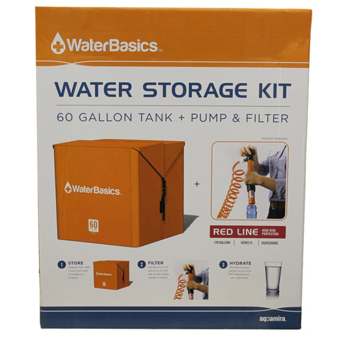 WaterBasics Water Storage Kit - 60 Gallon with Filter