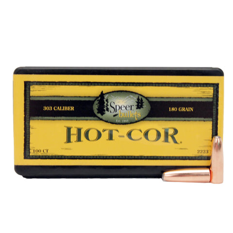 .303 Caliber-7.7mm Bullets - Hot-Cor, (.311" Diameter), 180 Grains, Soft Point Round Nose (SPRN), Per 100