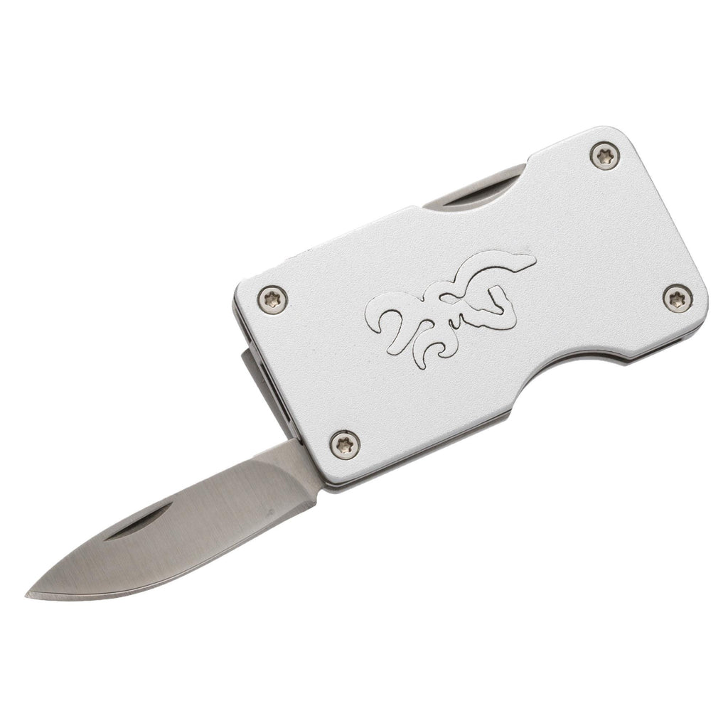 Buckmark Money Clip Knives - Silver