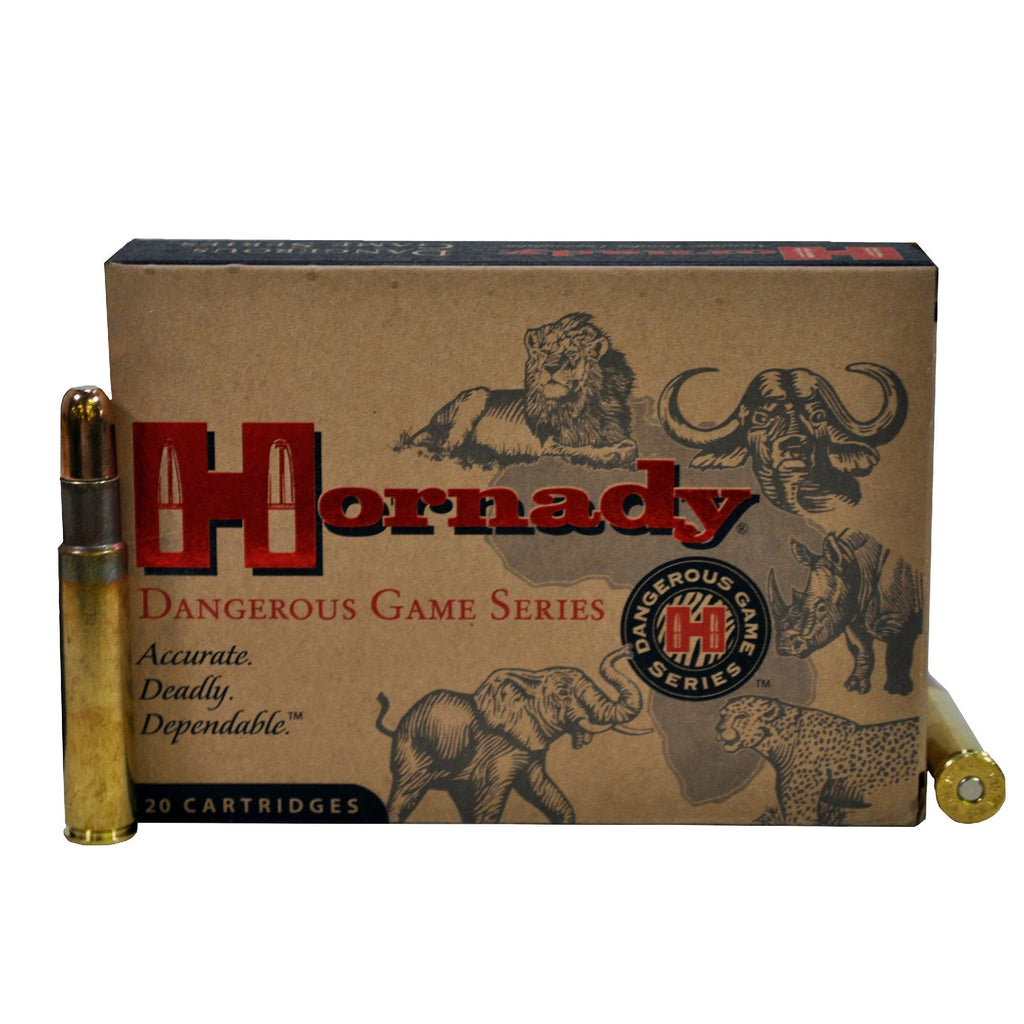 450 Rigby Dangerous Game Ammunition, 480 Grains, DGS Round Nose Solid, Per 20