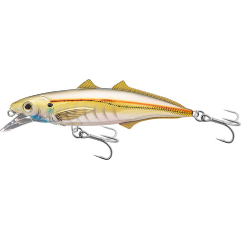 Cigar Minow Jerkbait - Saltwater, 4 1-2", #1-0 Hook, 2'-4' Depth, Pearl-Gold