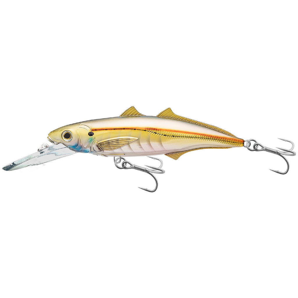 Cigar Minow Jerkbait - Saltwater, 6", #2-0 Hook, 15'-20' Depth, Pearl-Gold