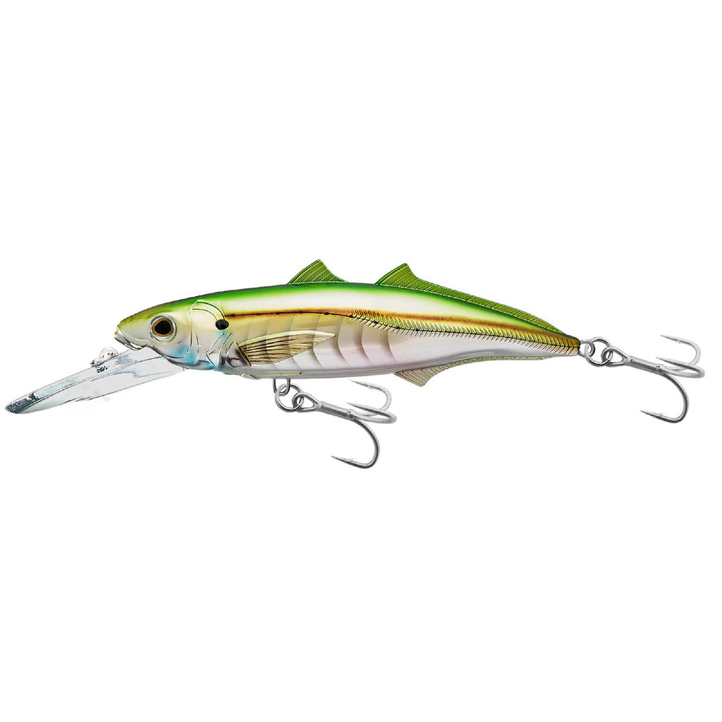 Cigar Minow Jerkbait - Saltwater, 6", #2-0 Hook, 15'-20' Depth, Pearl-Green