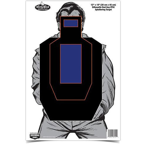 Dirty Bird Silhouette Target - 12" x 18", Bad Guy, IPSC, Per 8