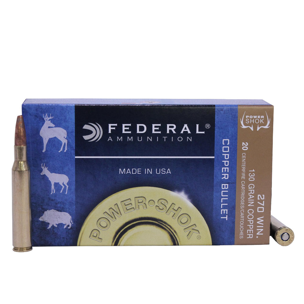 270 Winchester - Power-Shok, 130 Grains, Copper Hollow Point Lead-Free, Per 20