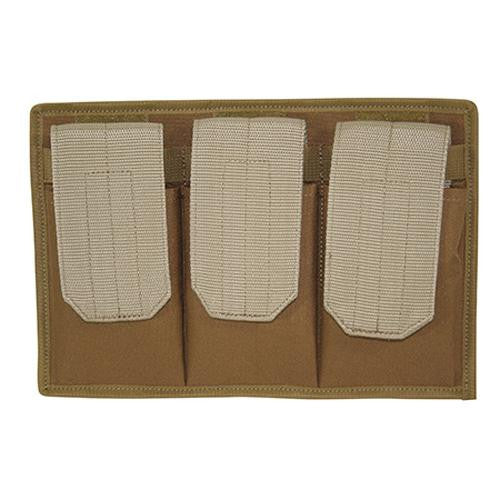 3 Pocket Magazine Pouch with Velcro, Back - Coyote Brown