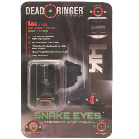 Snake Eyes Combo Sight - Heckler & Koch P30, Green Front and Rear