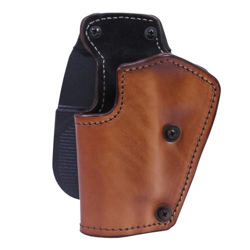 3 Layer Synthetic Leather Paddle Holster - 1911 Colt Government with 5" Barrel, Brown, Left Hand