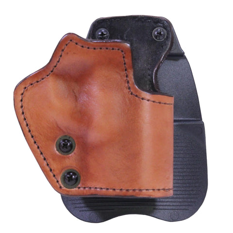 3 Layer Synthetic Leather Paddle Holster - Glock 19-23-32, Brown, Right Hand